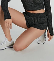 Keep It Chill High Waist Ribbed Knit Pajama Shorts