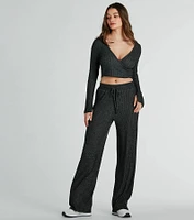 Keep It Chill Long Sleeve Ribbed Knit Pajama Top