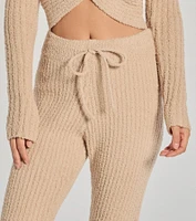 Cozy Life Chenille Knit Tie-Waist Joggers