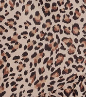 Trendy Mood Leopard Print Satin Ruffled Shorts