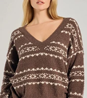 Cozy Wonderland Fair Isle Chenille Knit Pajama Top