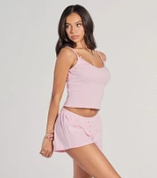 Sleeping High Rise Pointelle Pajama Shorts