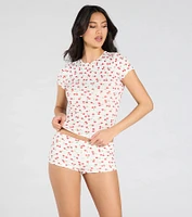 So Juicy Cherry Print Pajama Top