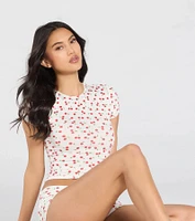 So Juicy Cherry Print Pajama Top