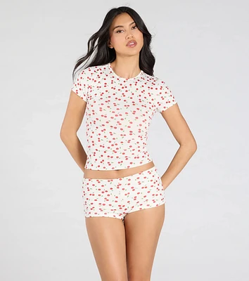 So Juicy Cherry Print Pajama Shorts