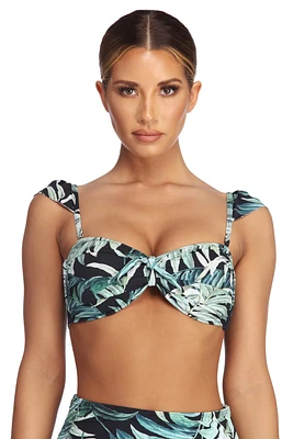 Palm Paradise Swim Top