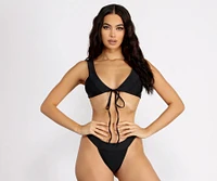 Endless Vacation Tie Front Swim Top