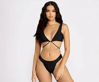Endless Vacation Tie Front Swim Top
