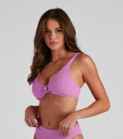 Twist Knot Ribbed Bikini Top
