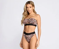 Purrfect Match Leopard High Waist Swim Bottoms
