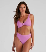 High Waist Ribbed Bikini Bottoms