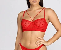 Hot & Unbothered Mesh Heat Stone Bralette And Panty Set
