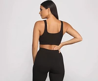 Plunging V Neck Ribbed Bralette
