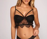 Lacy Affair Caged Bralette And Panty Set