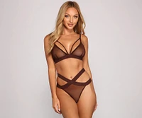 So Sultry Caged Mesh Bra And Panty Set