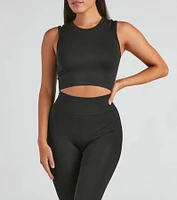 Smooth And Seamless Crop Top Leggings Set