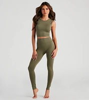 Smooth And Seamless Crop Top Leggings Set