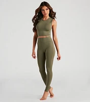 Smooth And Seamless Crop Top Leggings Set
