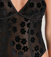 Attention Getter V-Neck Sheer Mesh Bodysuit