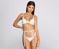It For The Romance Rhinestone Garter Belt