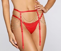 It For The Romance Rhinestone Garter Belt