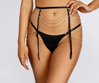 It For The Romance Rhinestone Garter Belt