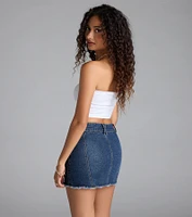 Casual Staple Ribbed Knit Bandeau Top