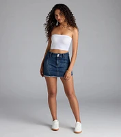 Casual Staple Ribbed Knit Bandeau Top