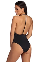 Deep Plunge Caged Swimsuit