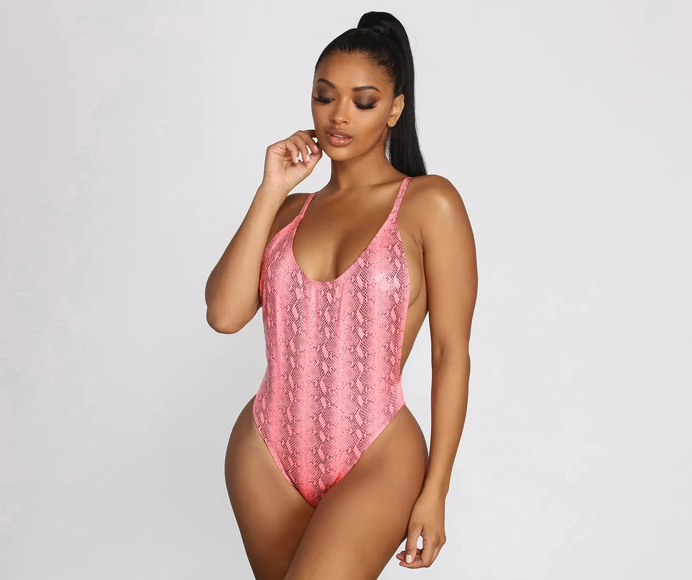 Get The Scoop Snake Swimsuit