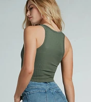 Everyday Essential Scoop Neck Crop Tank Top