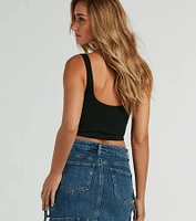 Fave Staple Ribbed Knit Cropped Tank Top