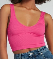 Fave Staple Ribbed Knit Cropped Tank Top