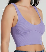 Fave Staple Ribbed Knit Cropped Tank Top
