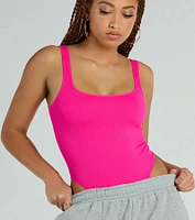 Simply Sultry Ribbed Knit Tank Bodysuit