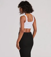 Casual With A Twist Sleeveless Lace-Up Crop Top