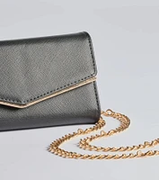 Classically Chic Faux Leather Envelope Wristlet