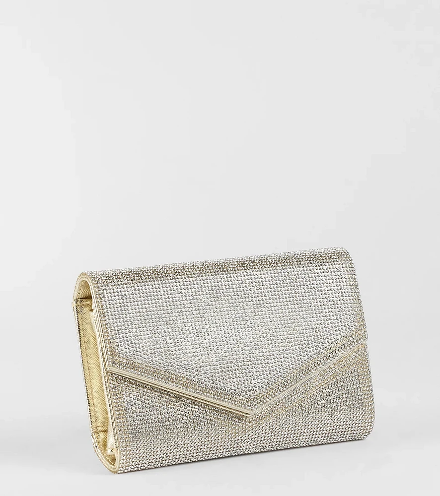 Stunning Glam Rhinestone Envelope Wristlet