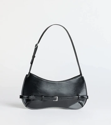 Elevated Glam Buckle Shoulder Bag