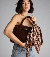 So Elevated Buckle Strap Satchel Bag