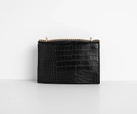 Croc Print Crossbody Purse
