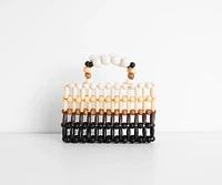 Cancun Vibes Wooden Beaded Mini Purse