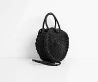 Somewhere Far Away Straw Woven Purse
