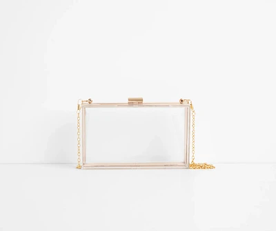 Clearly On Trend Box Clutch