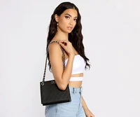 Turn It Up Lock Faux Leather Purse