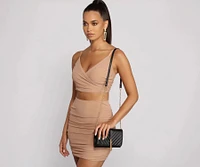 Quilted Chevron Faux Leather Crossbody