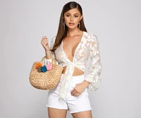 Sun's Out Straw Tote