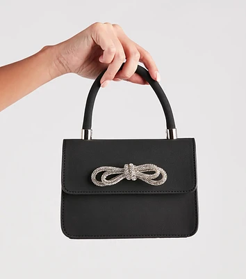 Glam Up Your Look Rhinestone Bow Mini Handbag