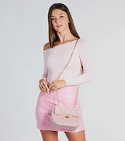 Furry And Fab Quilted Crossbody Bag