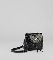 Edgy Quilted Faux Leather Mini Backpack